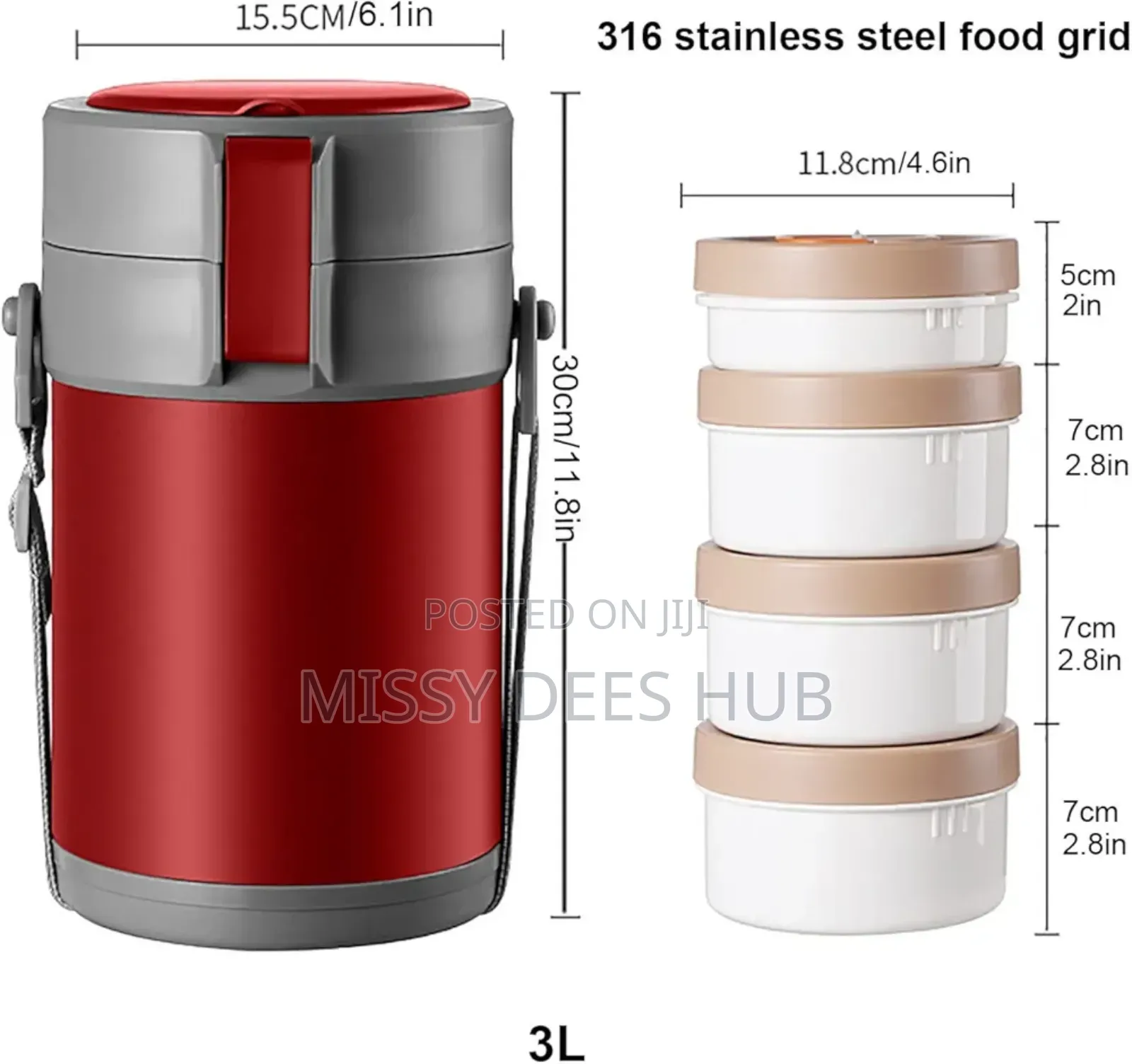 4-Bowls Food Flask
