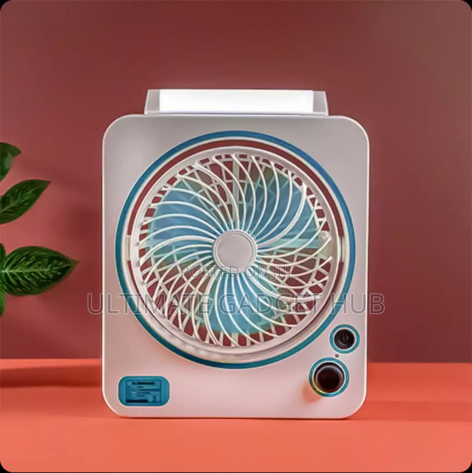 Rechargeable Fan With Table Lamp