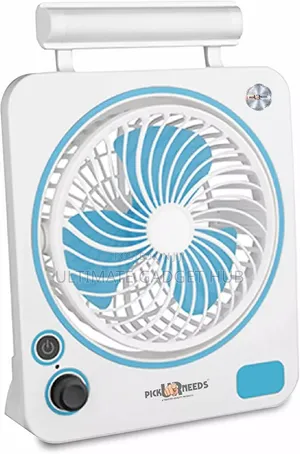 Rechargeable Fan With Table Lamp