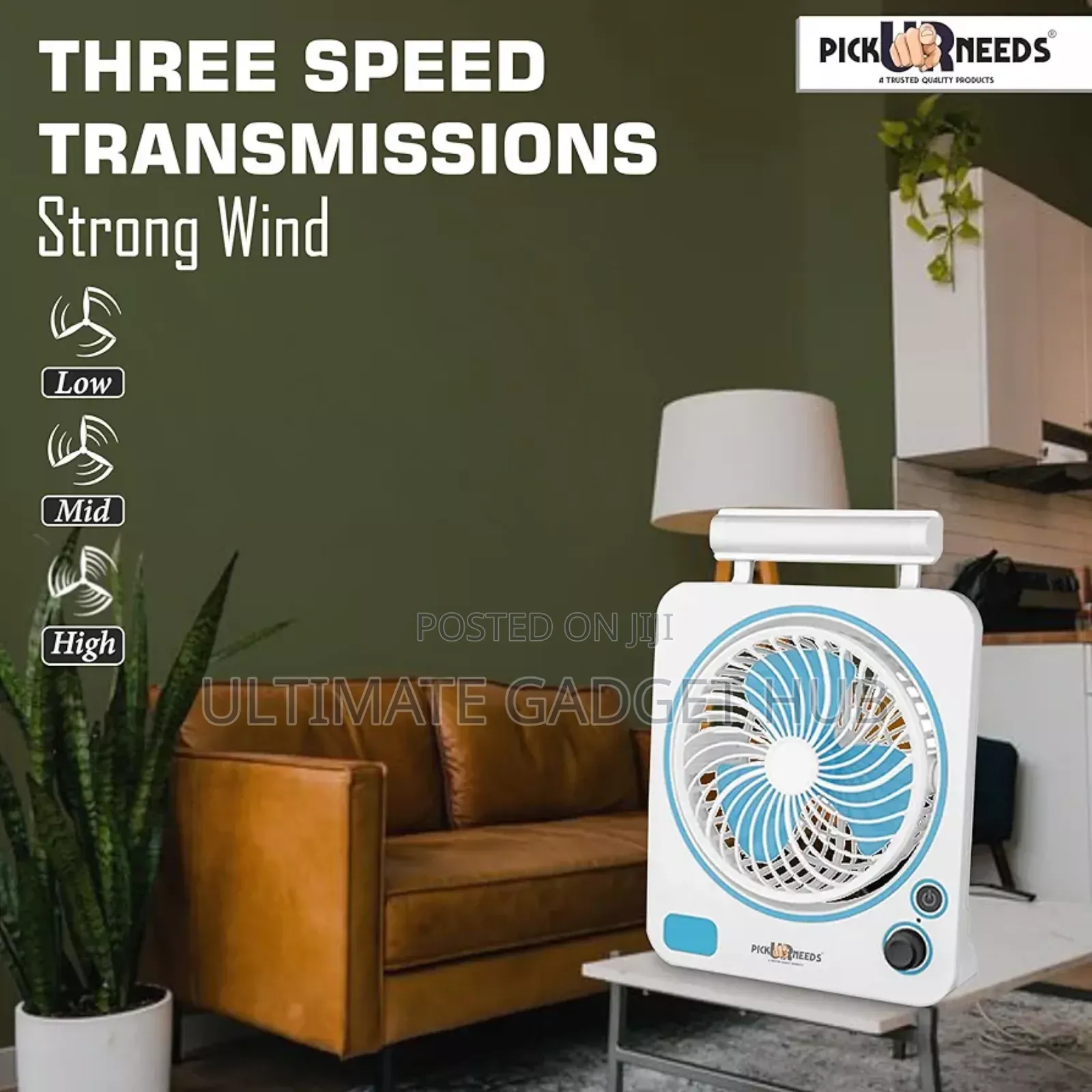 Rechargeable Fan With Table Lamp