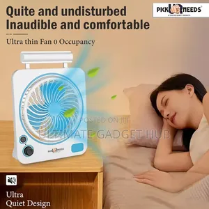 Rechargeable Fan With Table Lamp