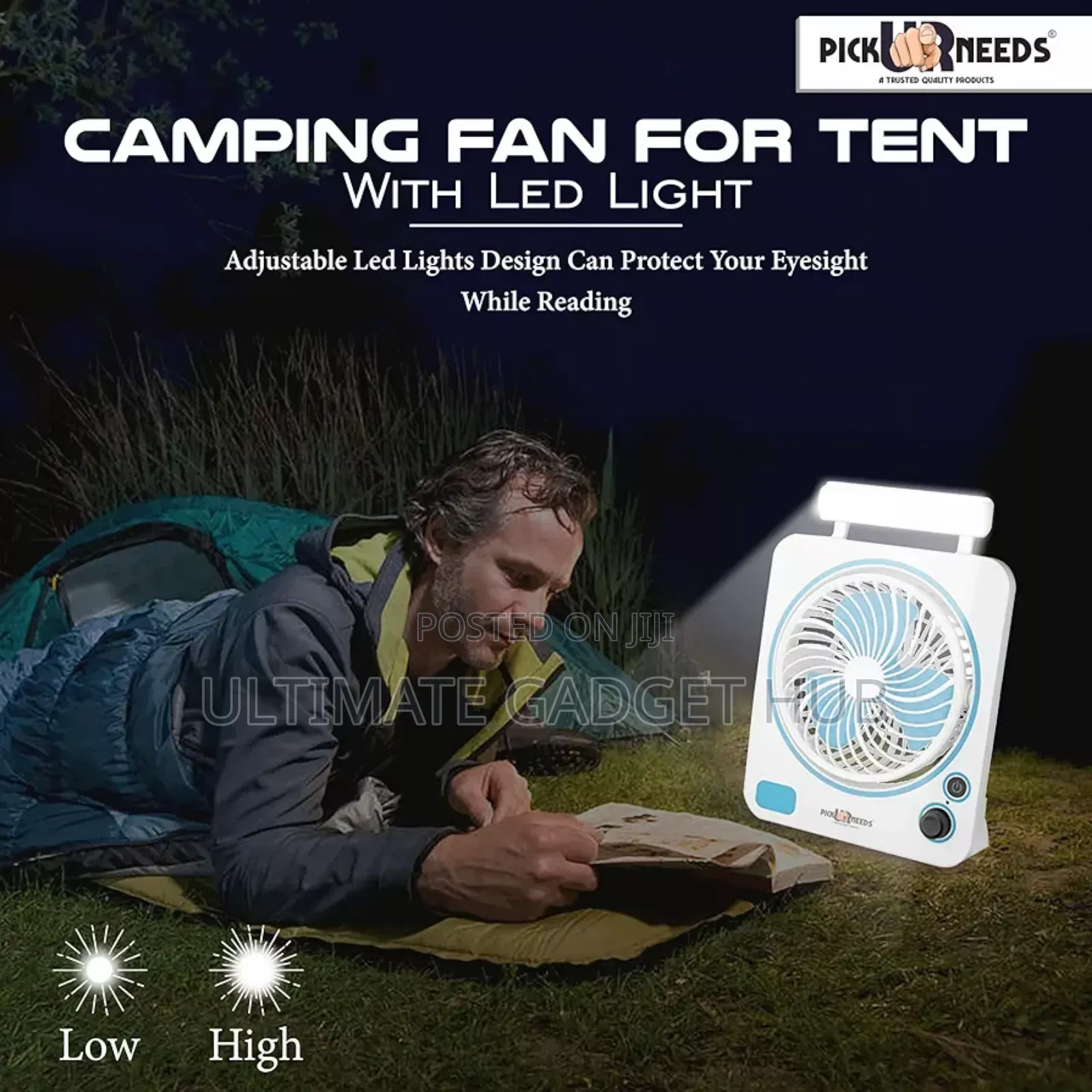 Rechargeable Fan With Table Lamp
