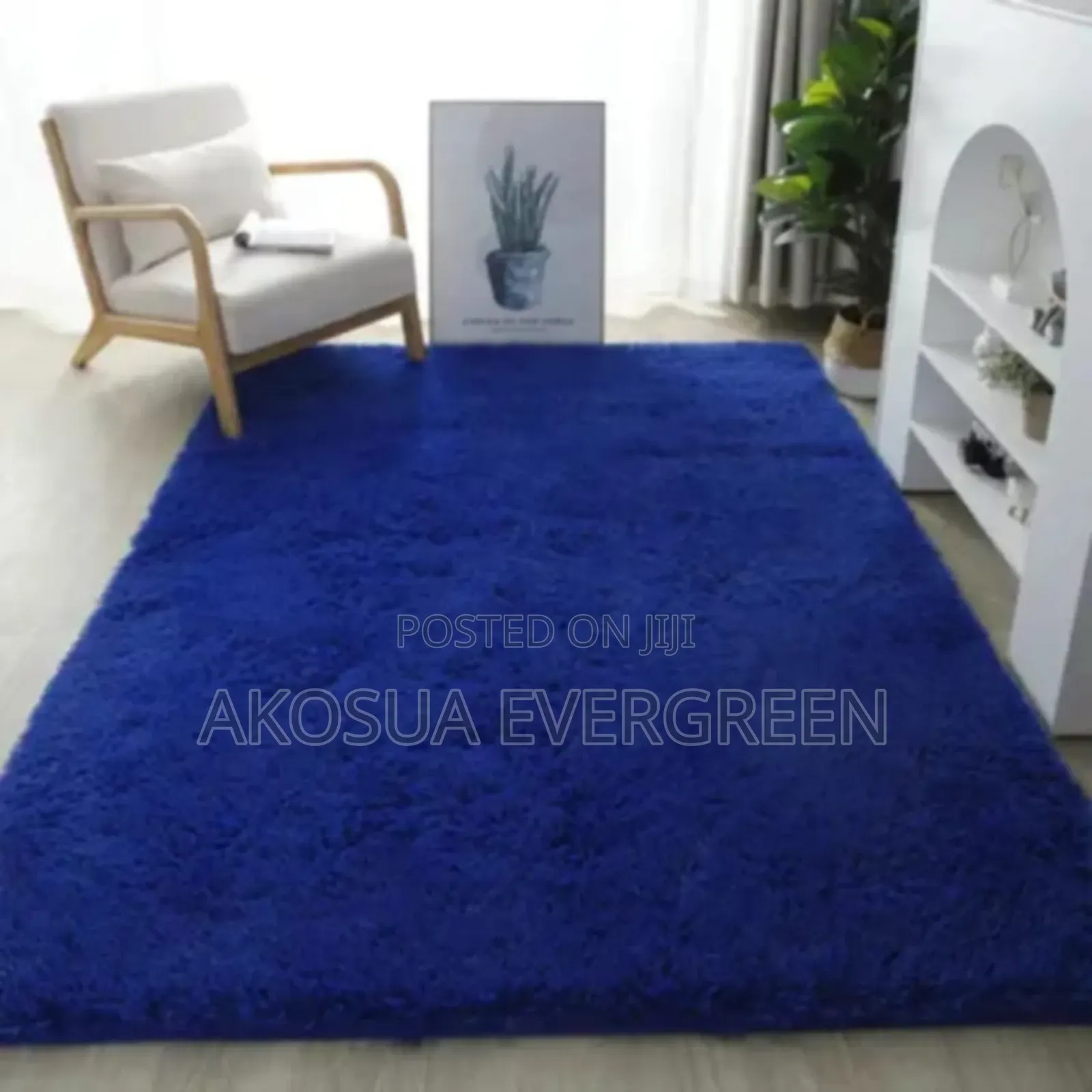 Deep Blue Beautiful Fluffy Carpet Available