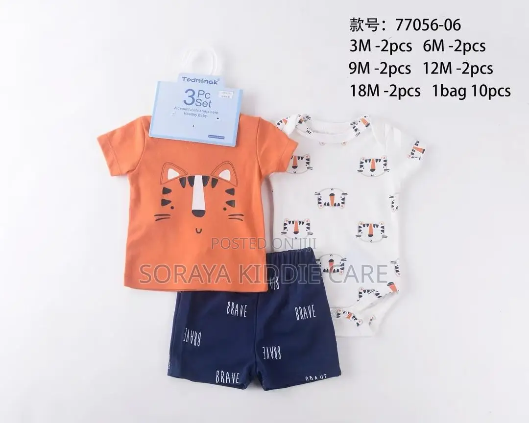 Boys 3 Piece Cotton Dress Set