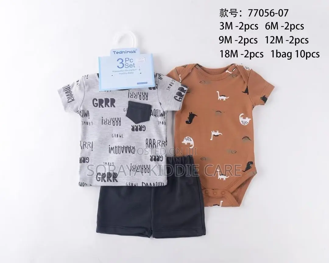 Boys 3 Piece Cotton Dress Set