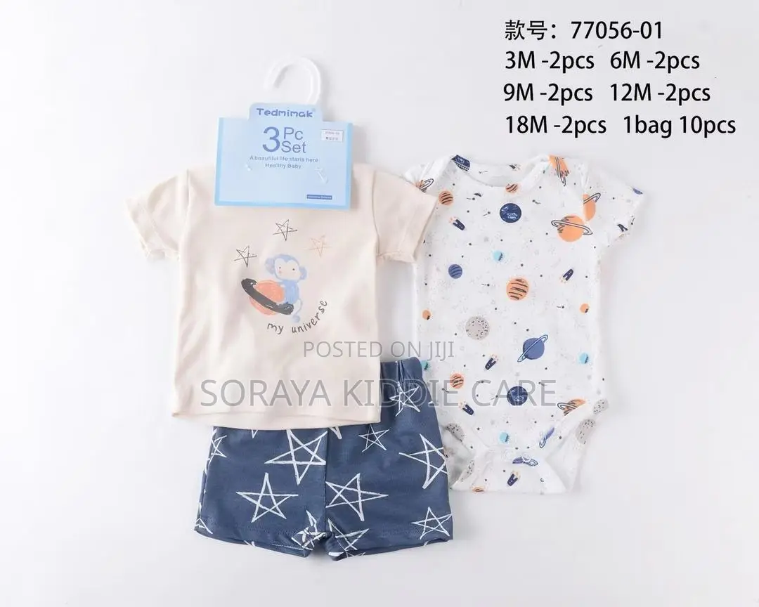 Boys 3 Piece Cotton Dress Set