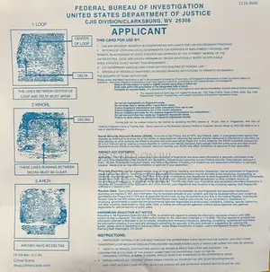 Fdi Fingerprint Card- Fd 258