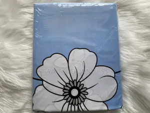 Double Size Bedsheet With 2 Pillow Case - Light Blue/White
