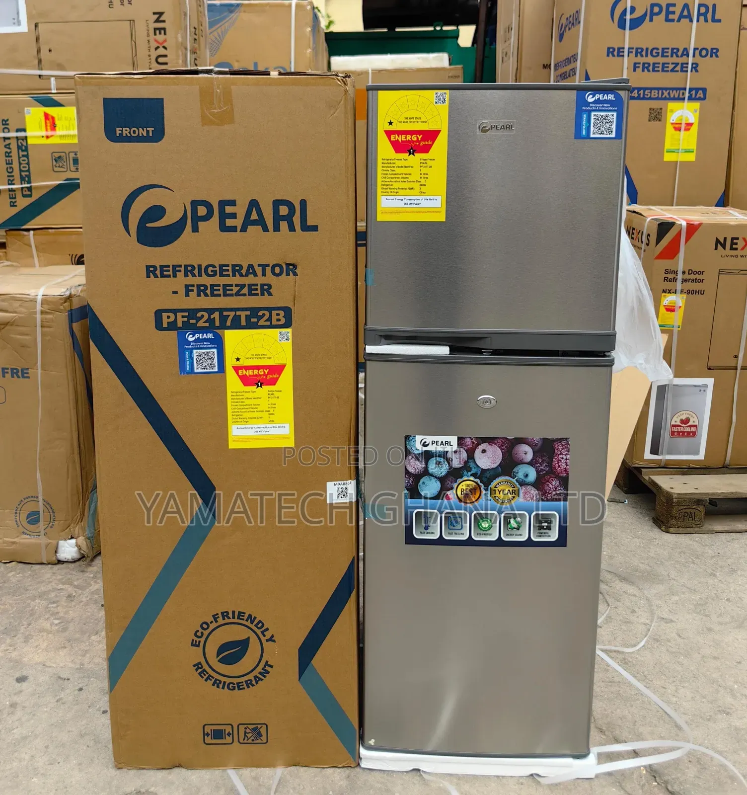 Pearl 138 Litre Double Door Fridge With Top Freezer