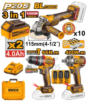 20v Cordless Brushless 3pcs Combo Kit - Cosli241291