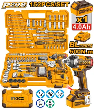 152pcs Tool Set With Cordless Impact Wrench - Hkthp31521