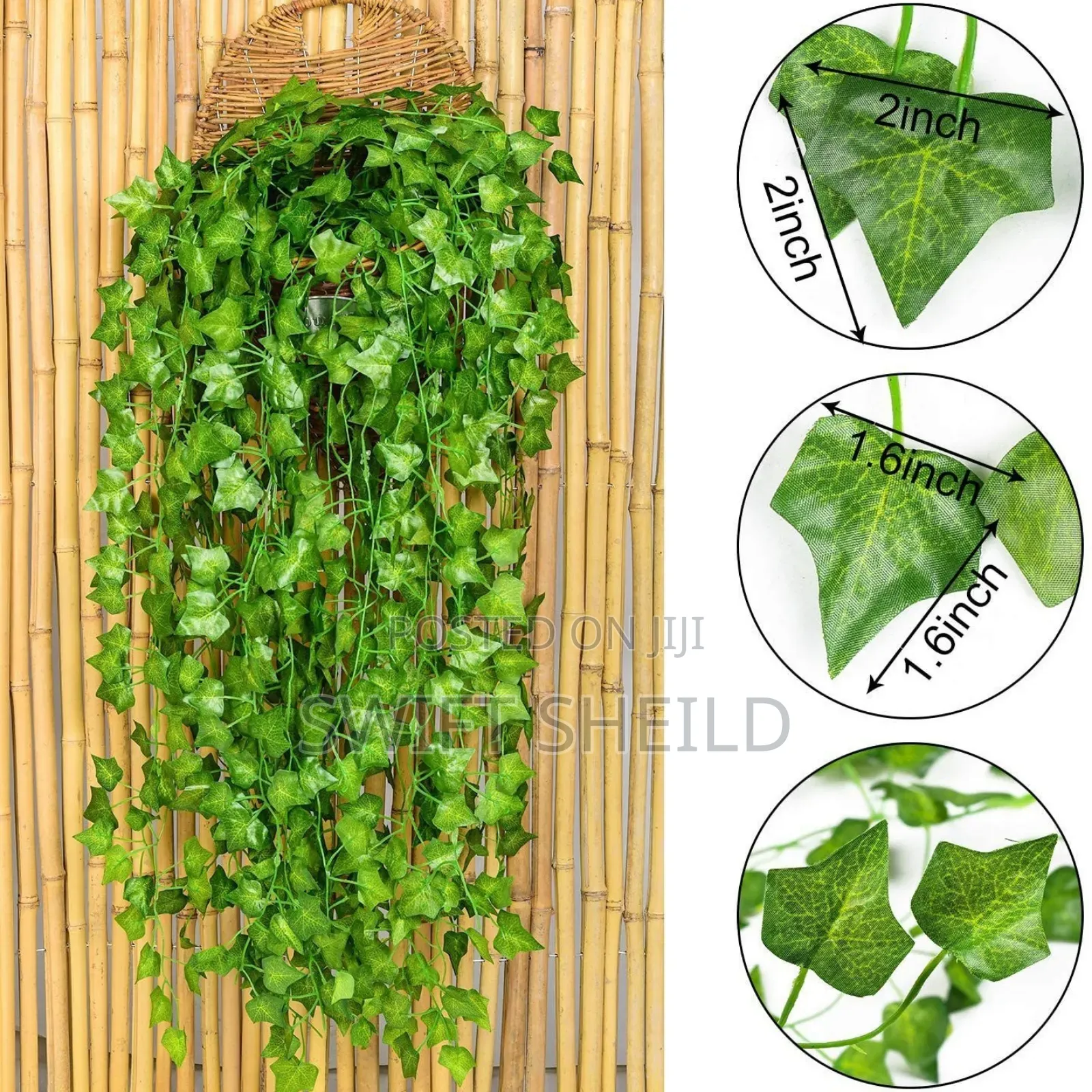 12 Set Vine Leaves for Decoration 2.3 M (230 Cm)