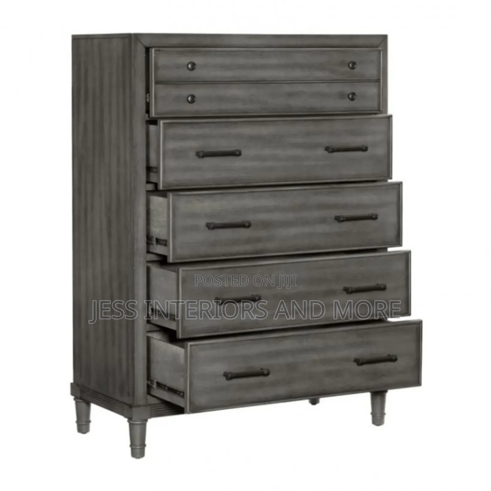 Chest of Drawers Grey,(5 Drawer)