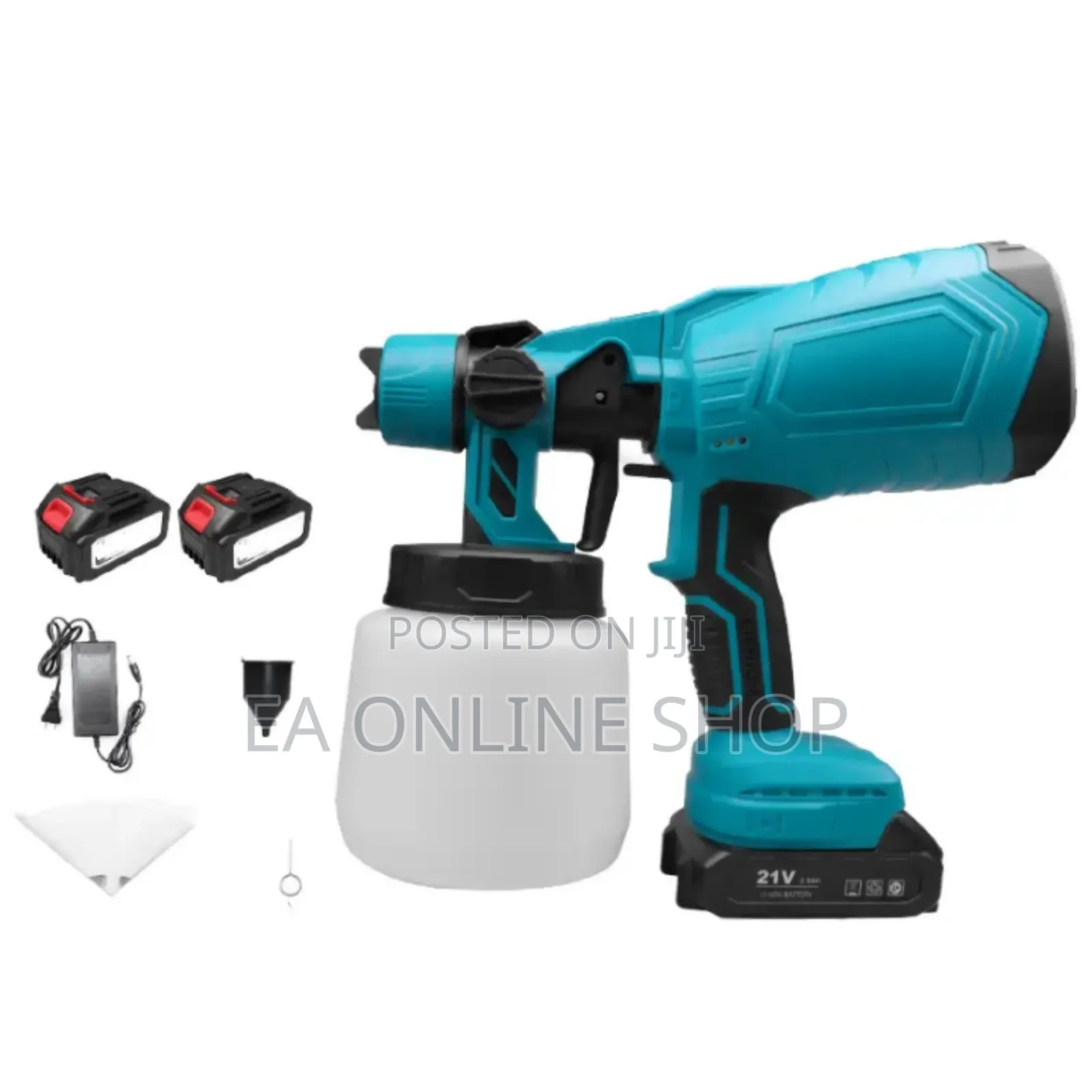 Cordless Rechargeable 2 Batteries Spray Gun 1 Liter Tank