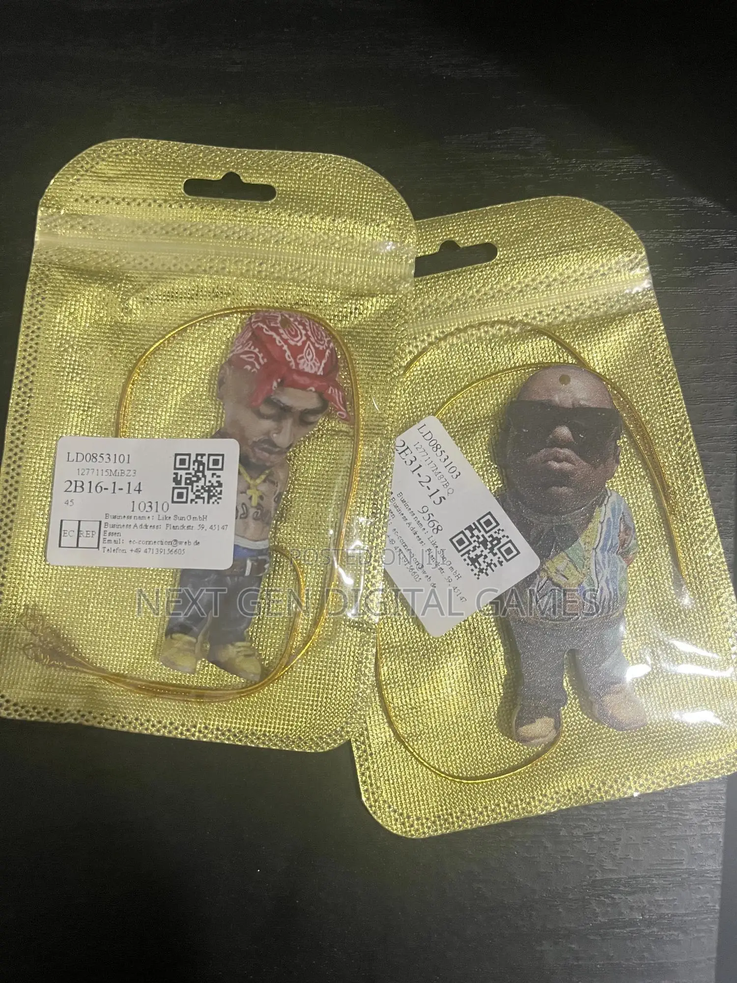 Tupac and Biggie Car Rearview Mirror Hanging Pendant