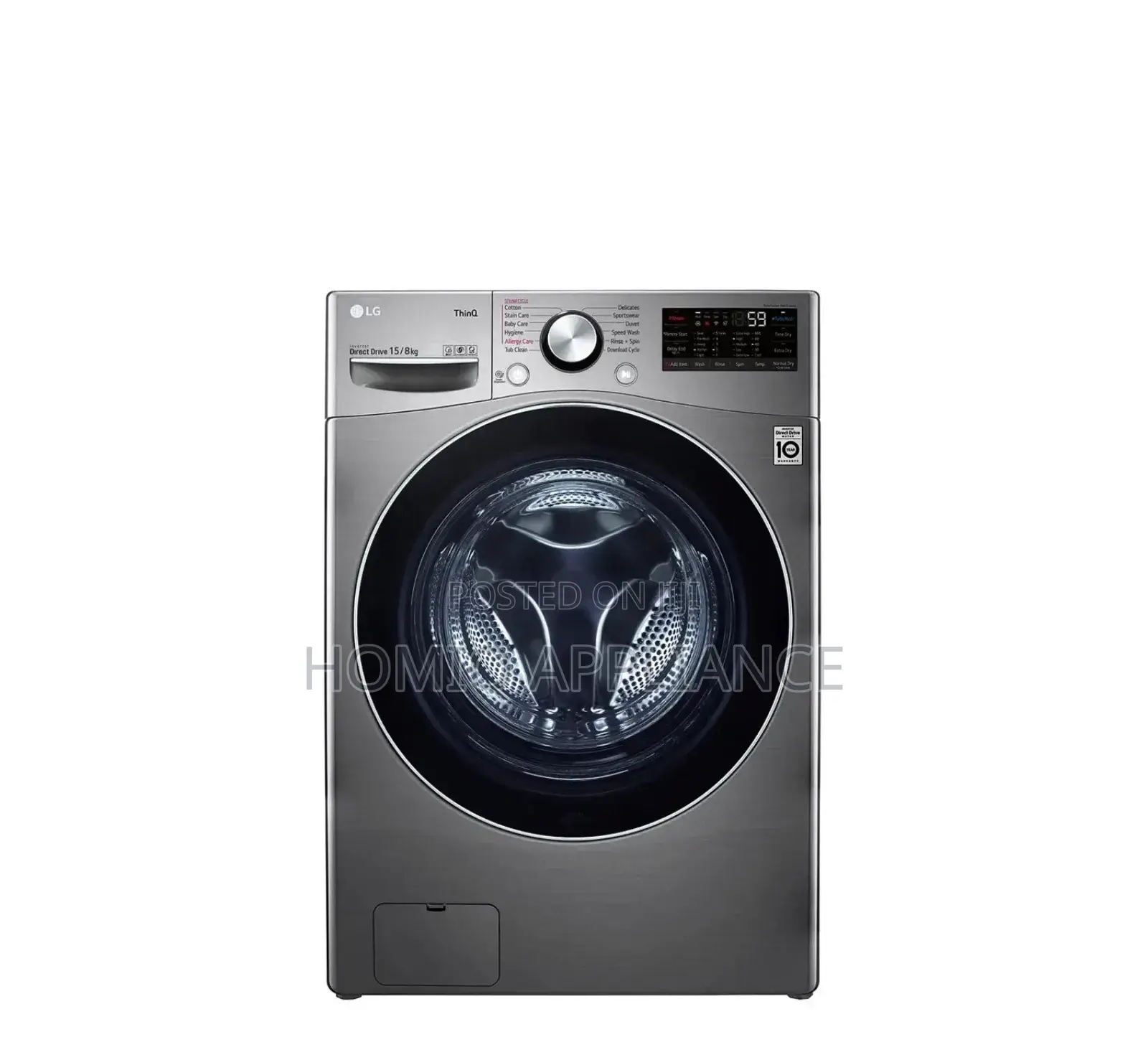 Efficient Lg Washer Dryer 15/8 Kg With Thinq and Ai Dd
