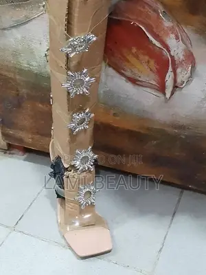 High Classic Design Nude Sandals Heels