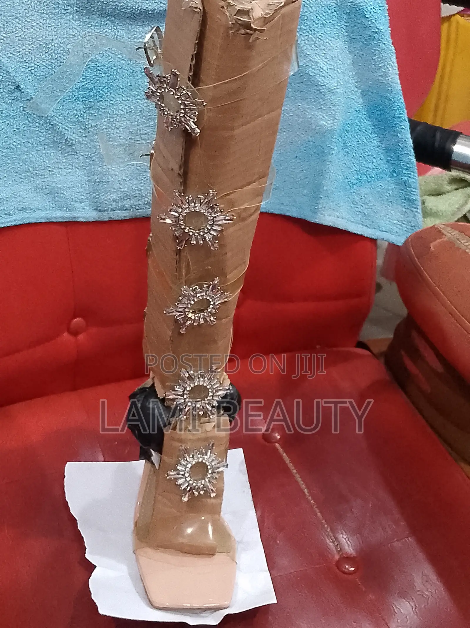 High Classic Design Nude Sandals Heels