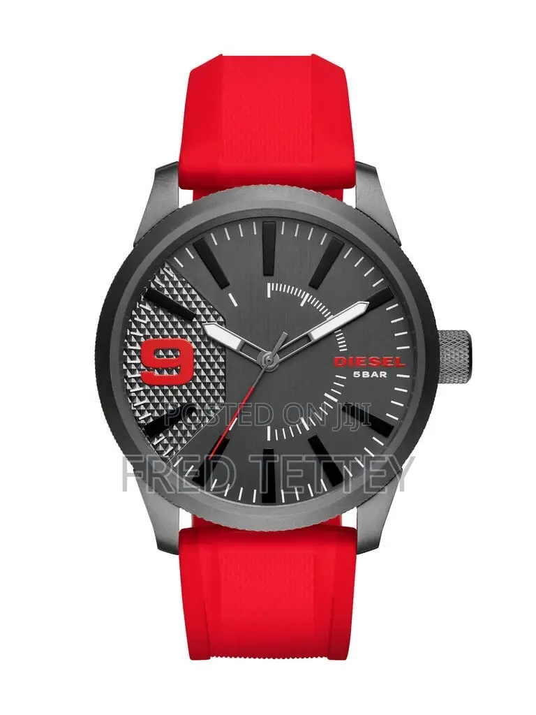 Diesel Men Red Silicone Watchi