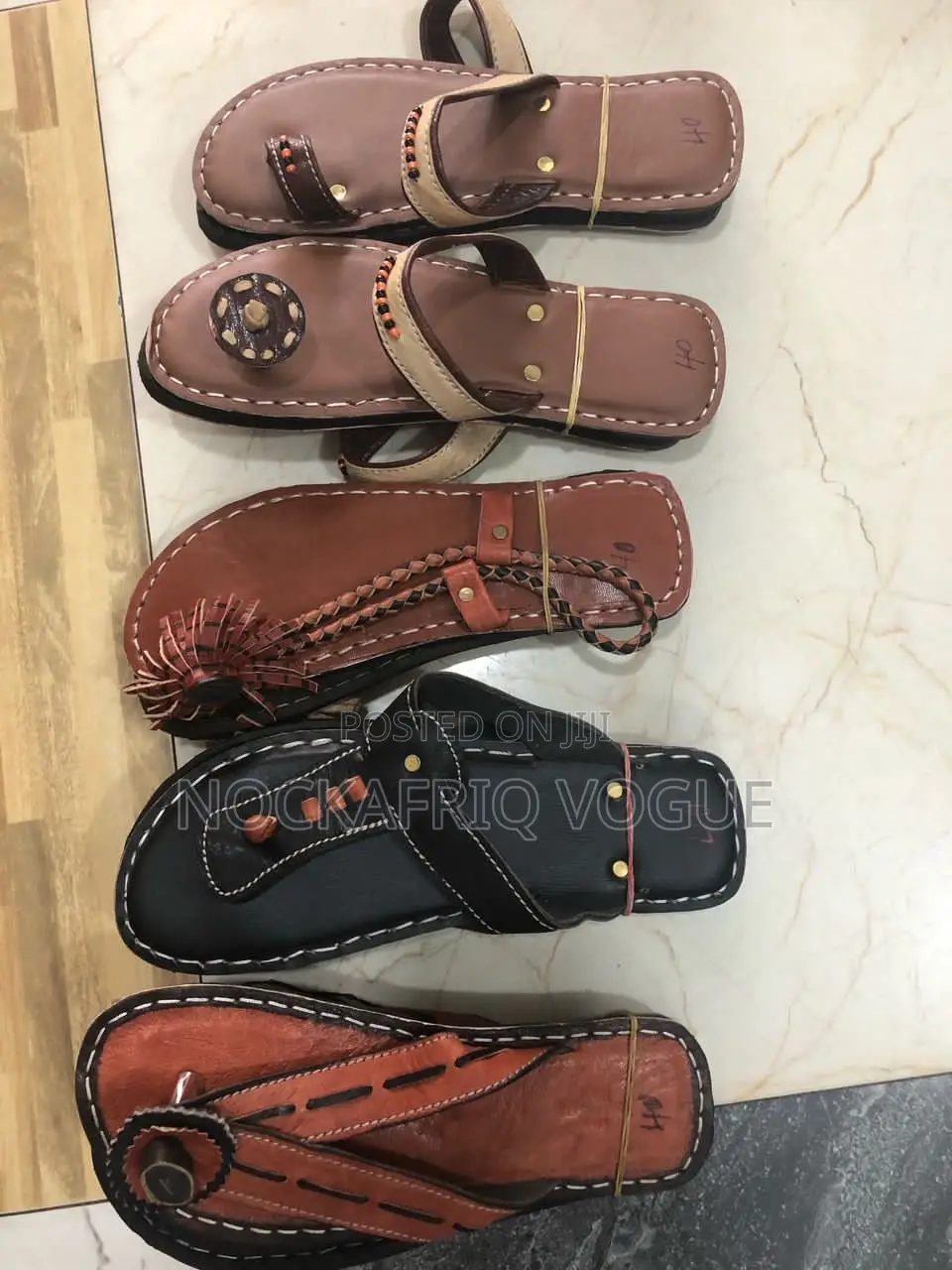 Bolga Leather Slippers for Traditional Occasions