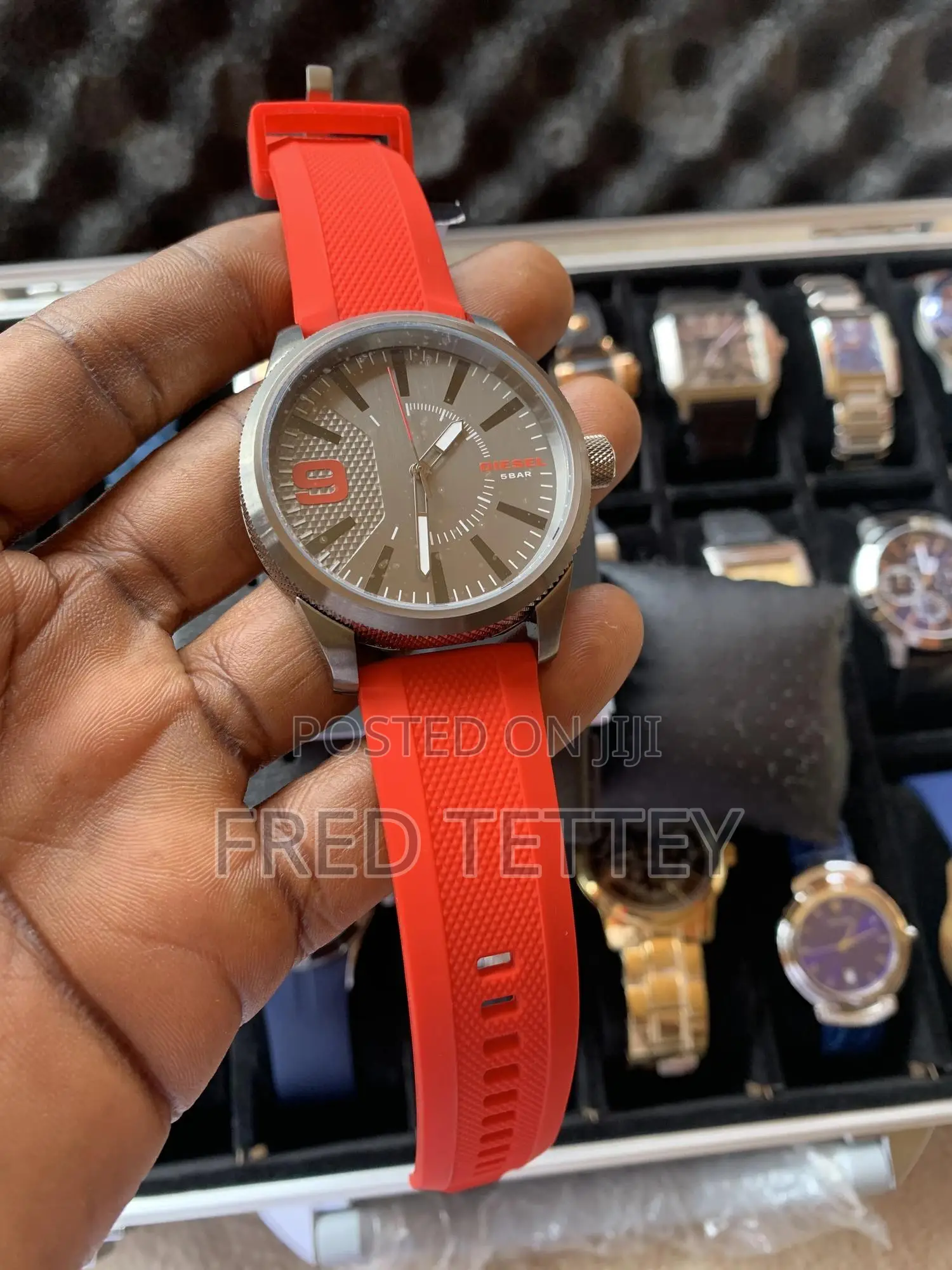 Diesel Men Red Silicone Watchi