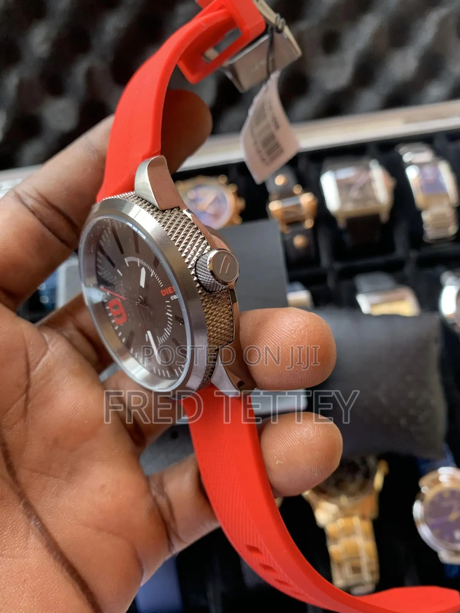 Diesel Men Red Silicone Watchi