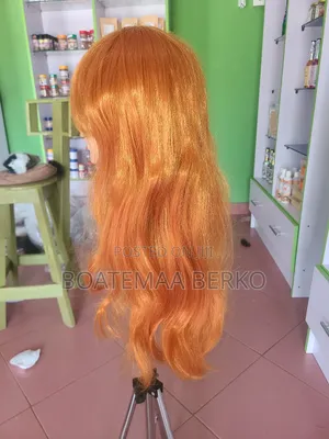 Orange Body Wave French Cut Wig