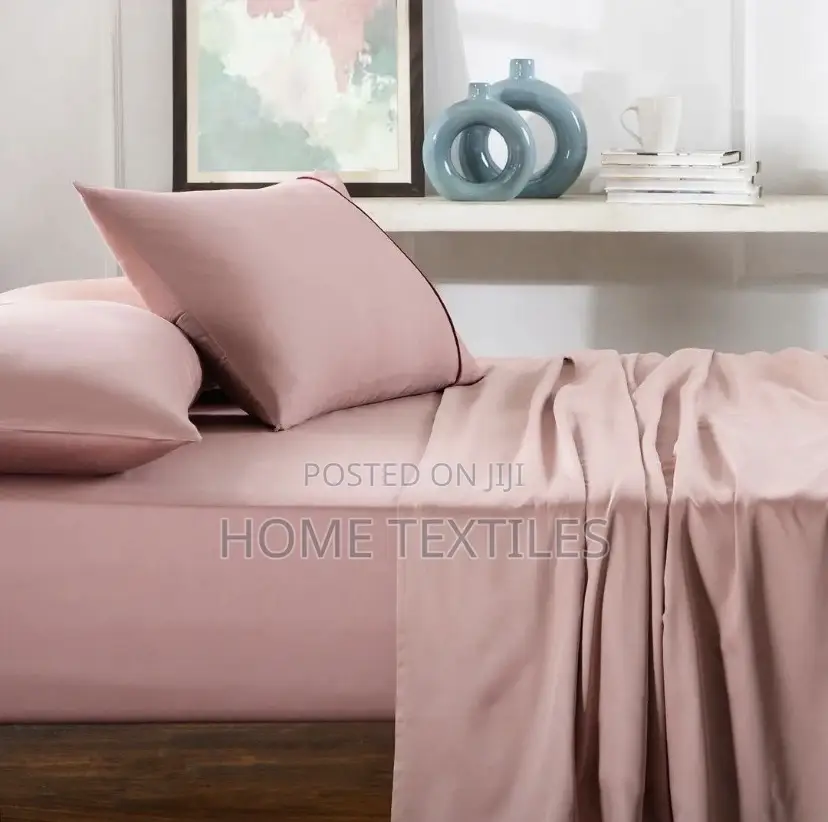 2 Pink Bedsheets and 4 Pillow Cases