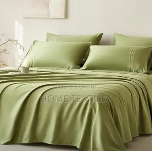 2 Green Bedsheet (Fitted and Flat Sheets) and 4 Pillow Cases