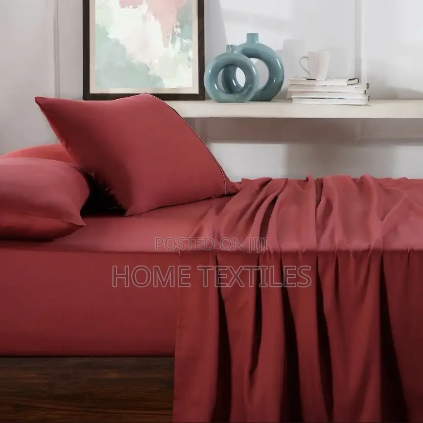 2 Wine Bedsheet and 4 Pillow Cases