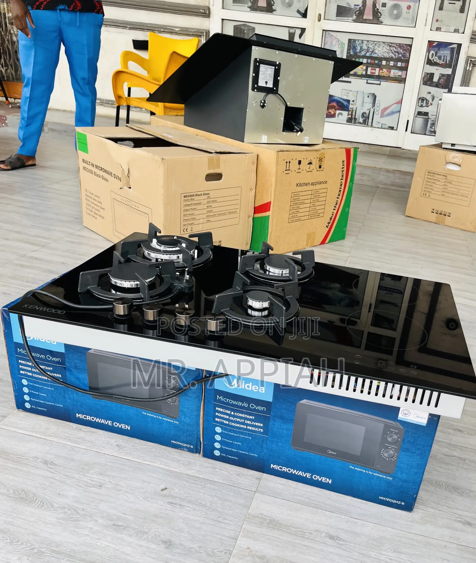 Awesome 90cm 2 Electric + 4 Gas Glass Hob(Kenwood)Black