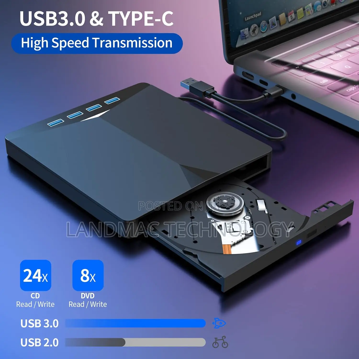 External Cd/DVD Drive for Laptop, 7 in 1 Usb 3.0 DVD Player