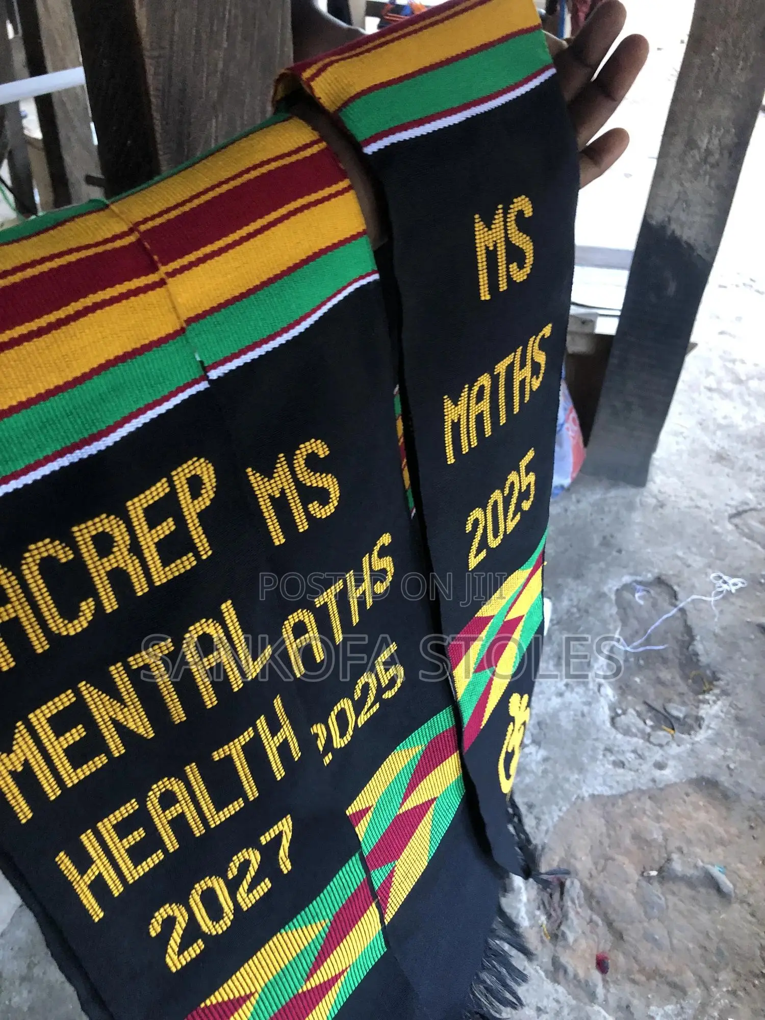 Embroidered Handwoven Kente Stole