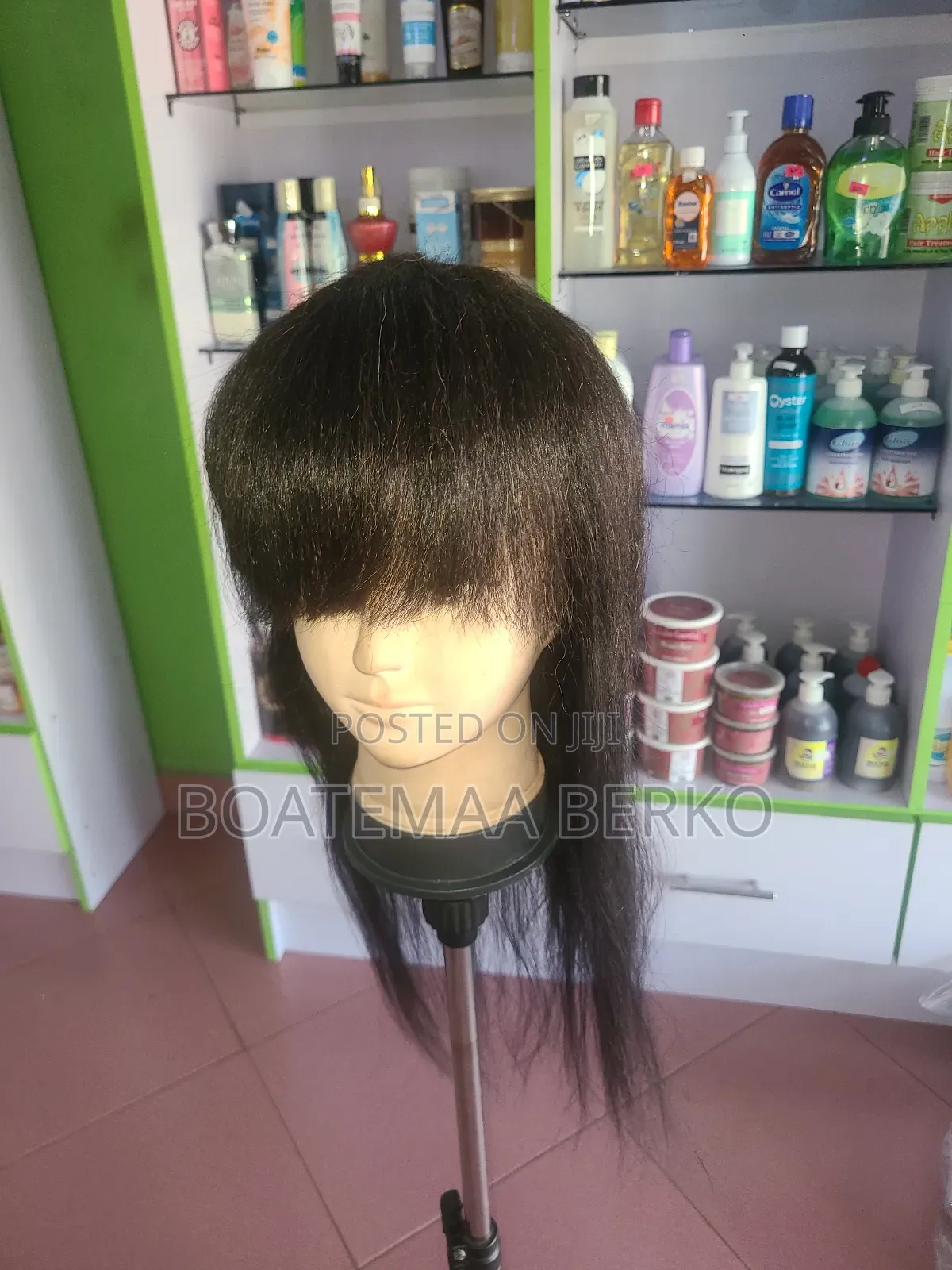 Black Human Hair French Cut Wig