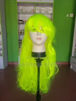 Green French Cut Wavy Hair
