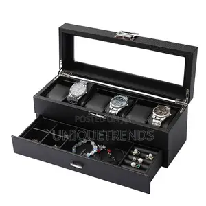 6 Slots Watchcase With Jewelry Drawer