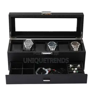 6 Slots Watchcase With Jewelry Drawer