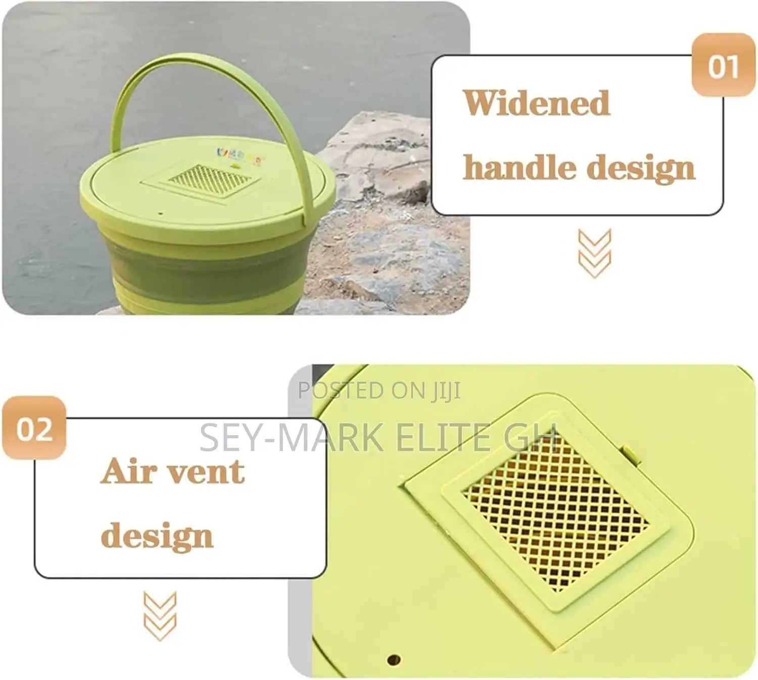 10l Foldable Bucket With Lid