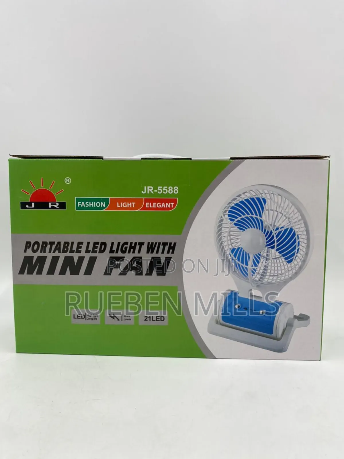 Chargeable Mini Fan With Led Light Jr 5588