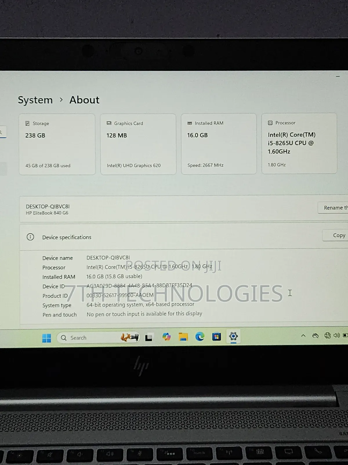 Laptop HP EliteBook 840 G6 16GB Intel Core I5 SSD 256GB