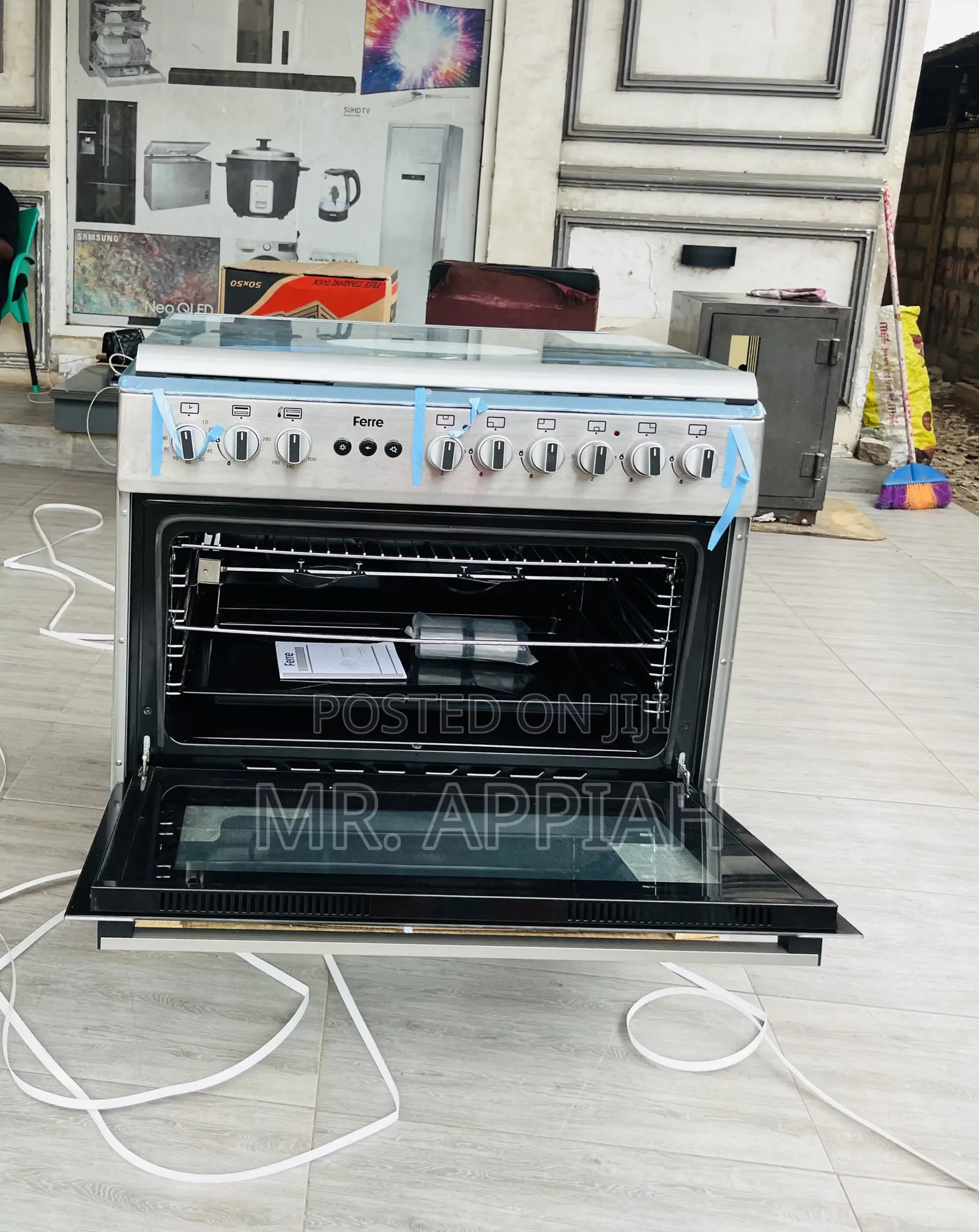 Awesome Ferre 60x90 4 Gas With 2 Electric Burner+ Glass Lid