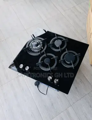 Get Auto Ignition Tempered 4 Gas Black Glass 60cm Cooker