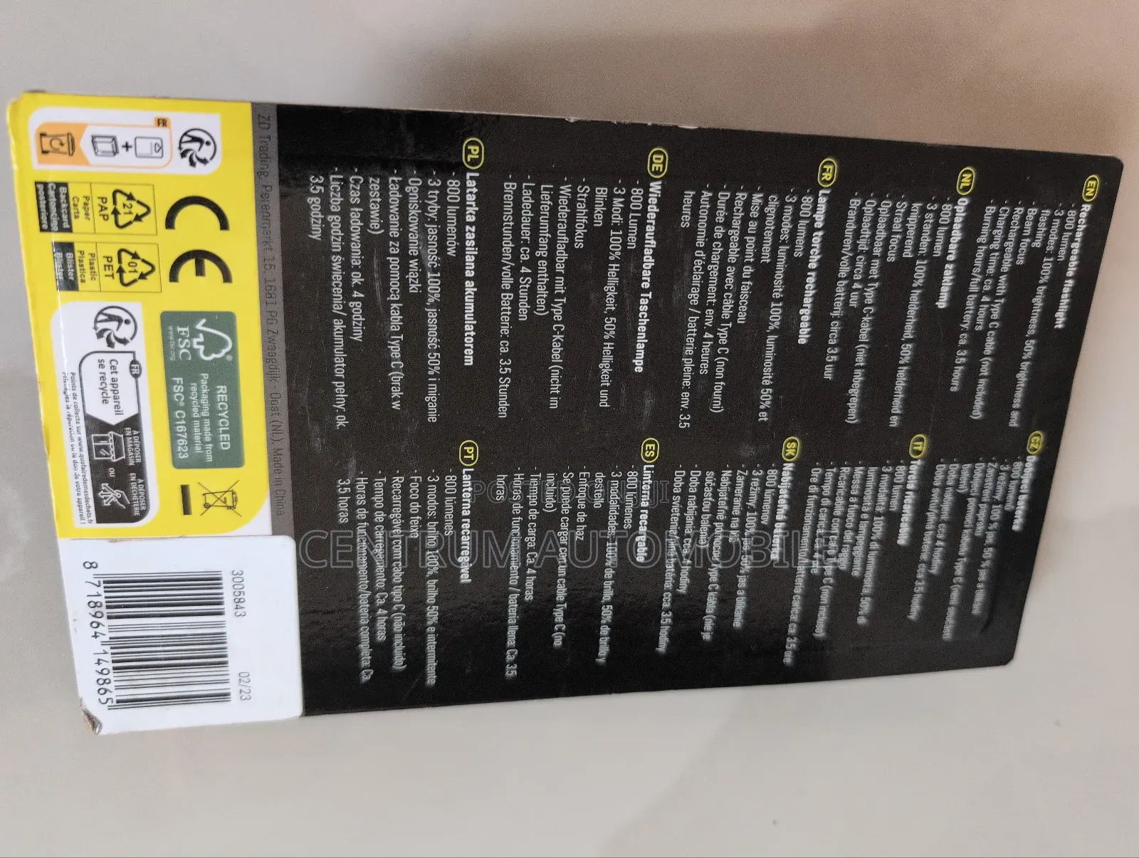 800 Lumen Rechargeable Flash Light