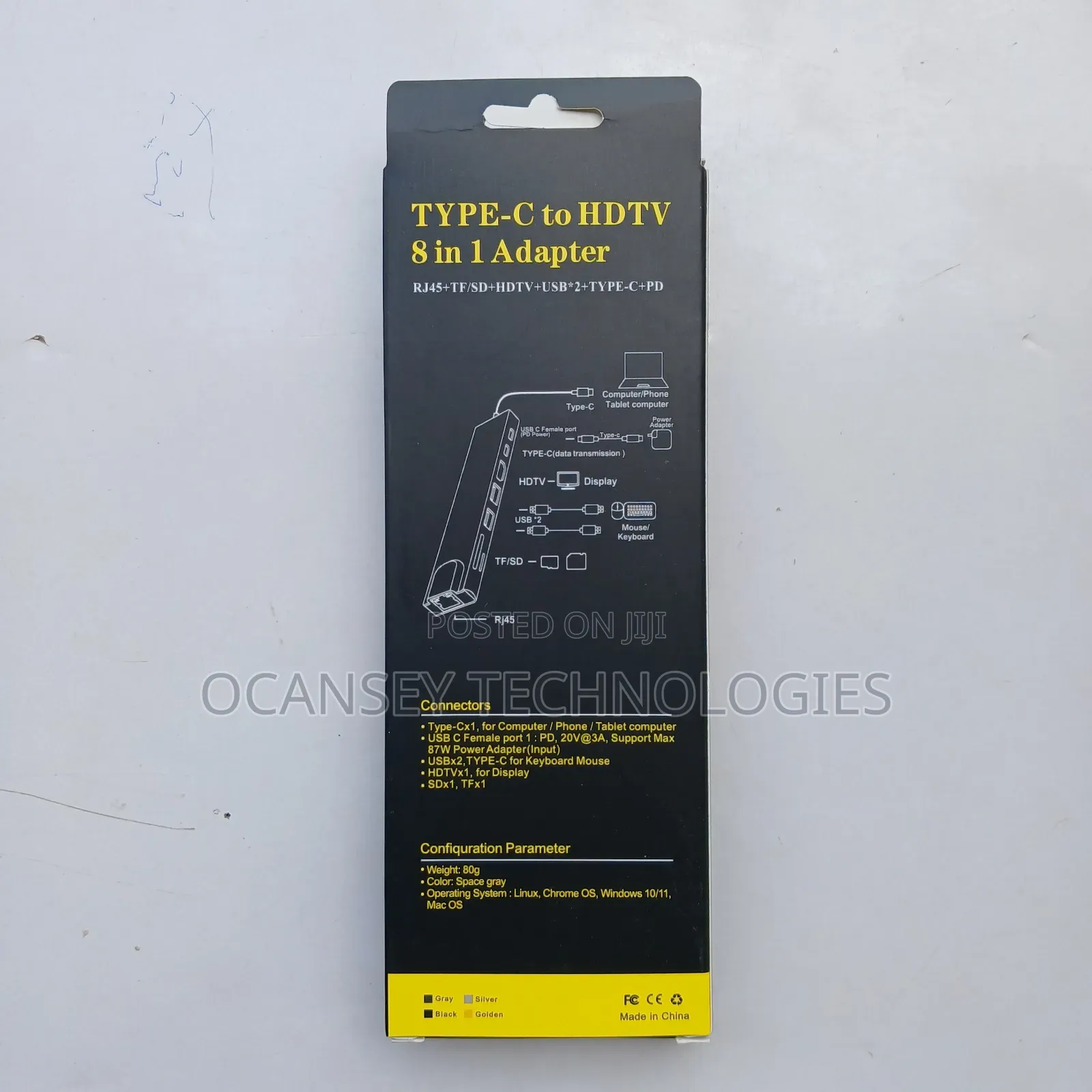 Type-C to HDTV 8 in 1 Adapter