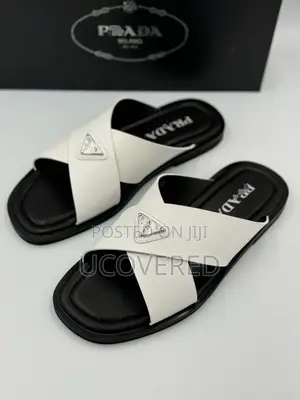 High Quality Cross Leather Slippers