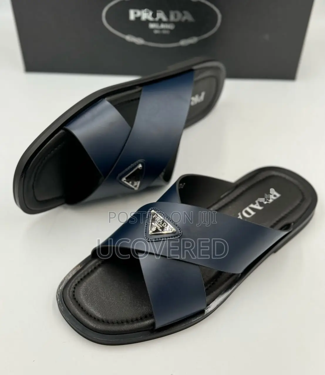 High Quality Cross Leather Slippers