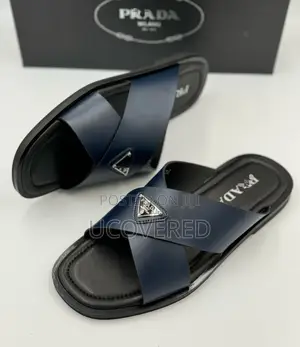 High Quality Cross Leather Slippers