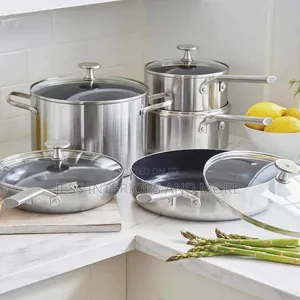 Blue Diamond Non-Stick Stainless Steel Cookware Set 10-Piece