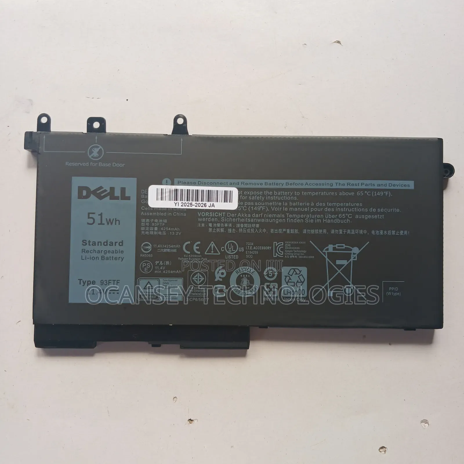 Original Dell 93ftf Laptop Battery for 5580 5590 5480 5491