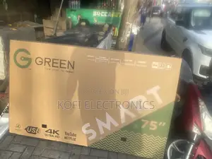 Asano(Green)75′′ Uhd Smart Tv Silver Design on Tv Edge